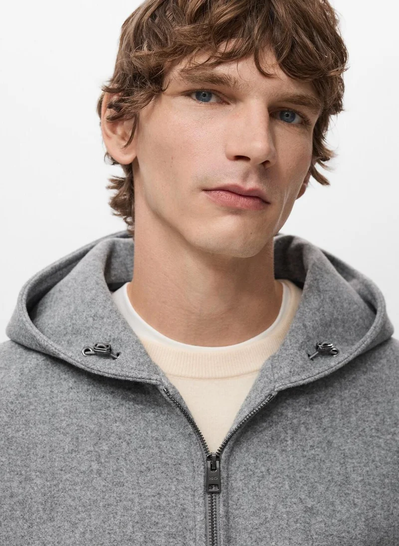 Mango Man  Wool coat with hood for Men | Best Price UAE